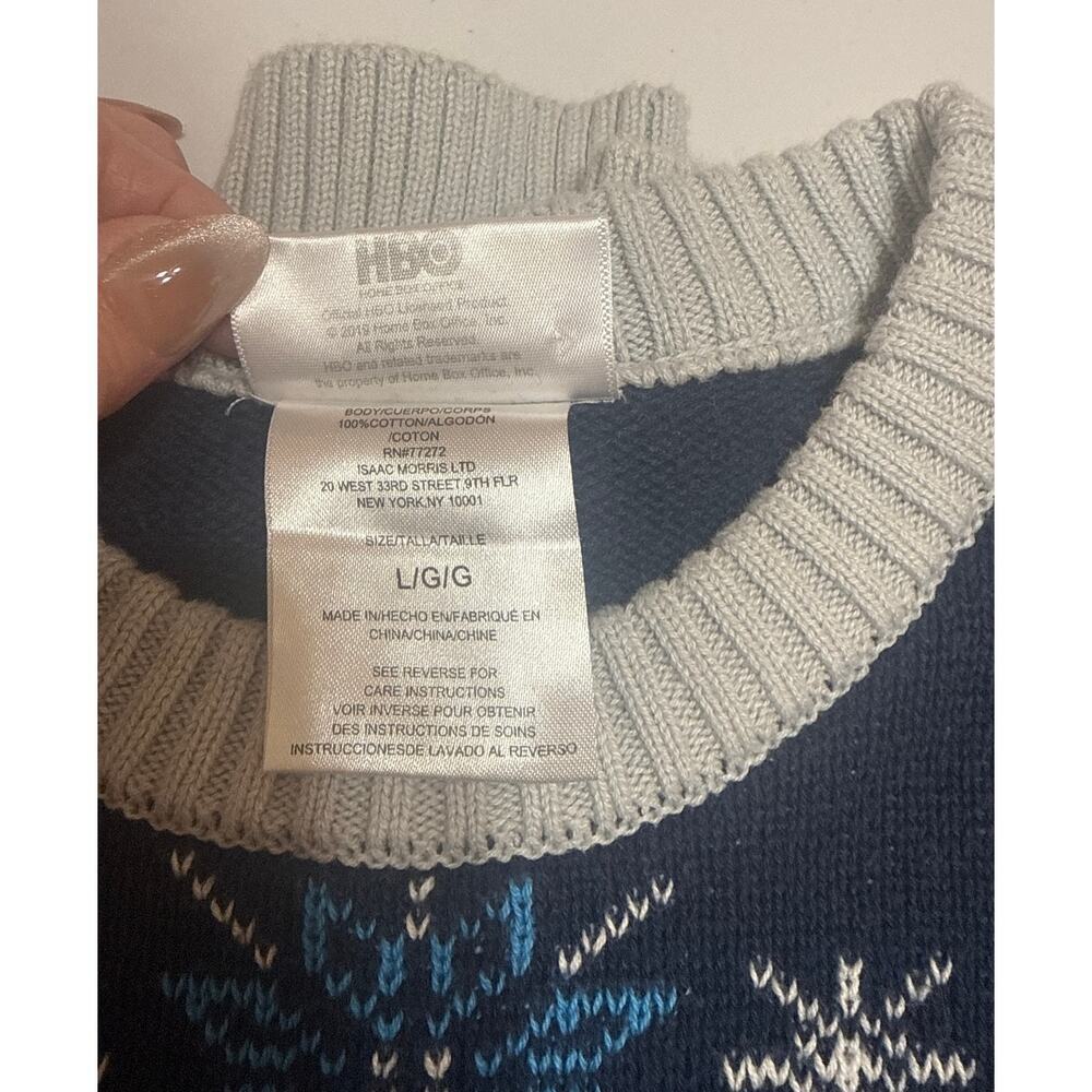 Game of Thrones "Winter Is Coming" Navy Blue Fantasy Crew Neck Sweater S Large - Picture 12 of 12